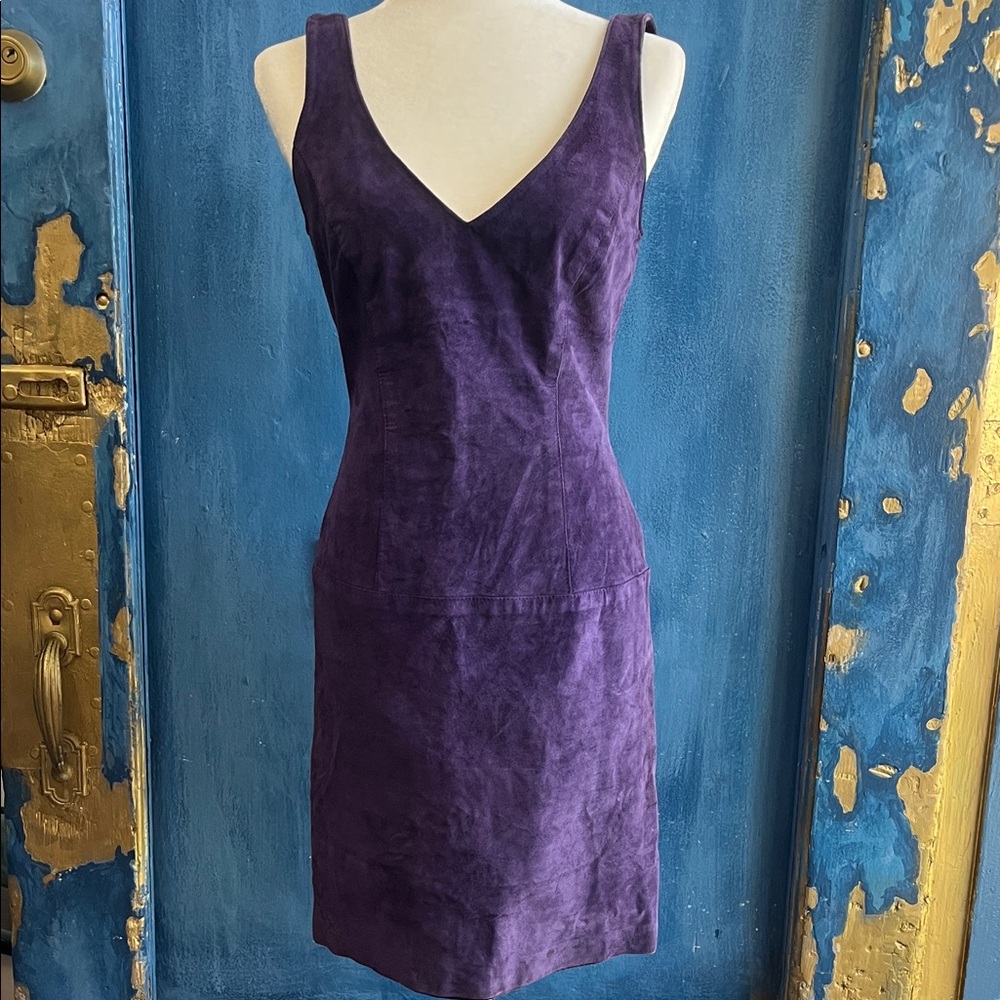 Leather By Rox & Sherm Chic Purple Mini Dress